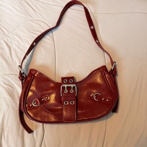 Red Leather Shoulder Bag